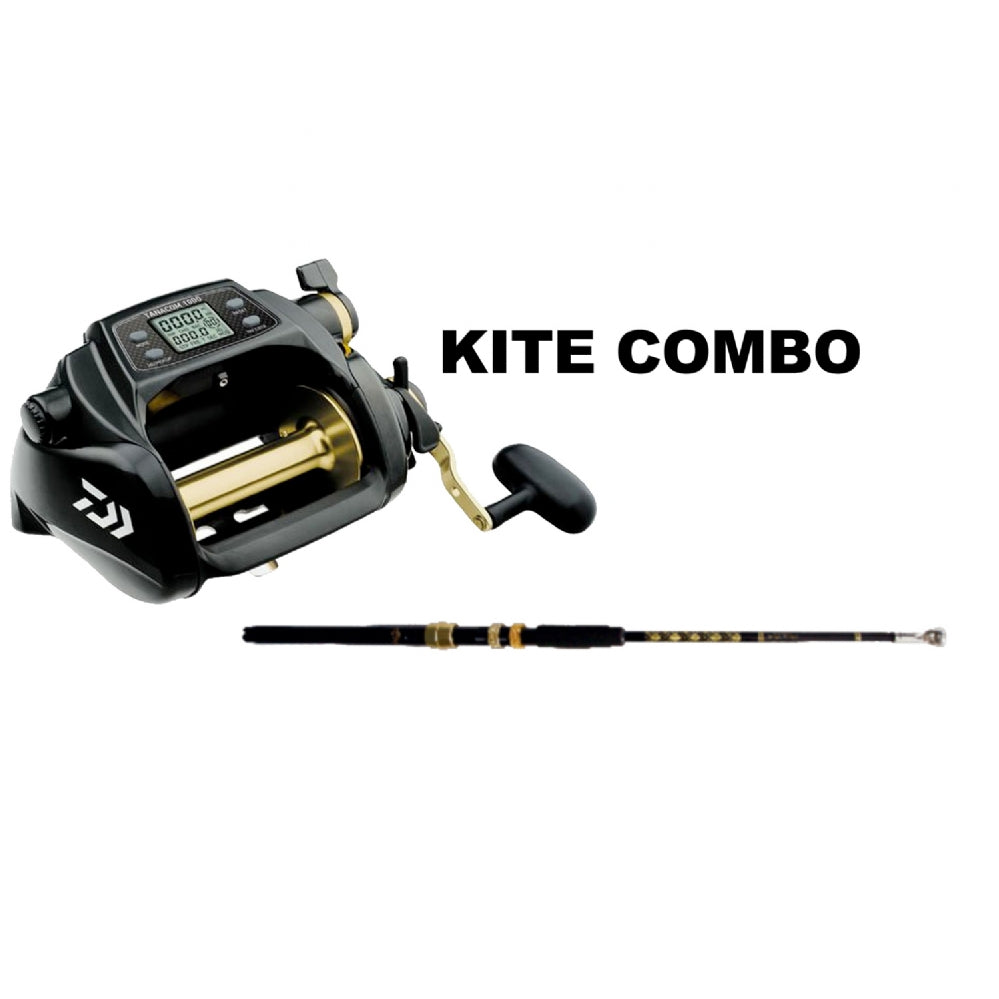 electric fishing rod reel combo E-Rod Gulf Coast | Rod, & J-Braid Line Standard Quick Swap Butt / Silver / Daiwa J-Braid 8x - Multi-Color Crafted with precision engineering and packed with innovative features Daiwa Seaborg G 1200 Electric