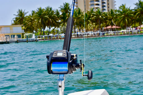 Daiwa tanacom 1000 electric reel  on custom rod 